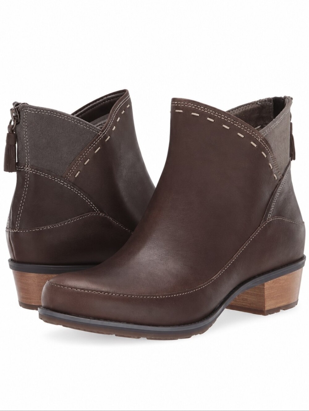 Chaco Cataluna Mid Boots Brown Leather Waterproof Booties Zip Up Women's Size 7